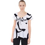 Black And White Swirl Background Lace Front Dolly Top