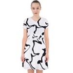 Black And White Swirl Background Adorable in Chiffon Dress