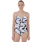 Black And White Swirl Background Sweetheart Tankini Set