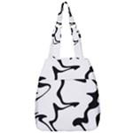 Black And White Swirl Background Center Zip Backpack