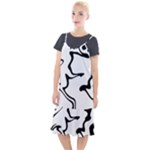 Black And White Swirl Background Camis Fishtail Dress