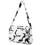 Black And White Swirl Background Front Pocket Crossbody Bag