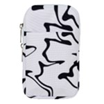 Black And White Swirl Background Waist Pouch (Large)