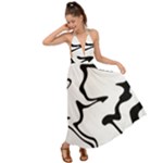 Black And White Swirl Background Backless Maxi Beach Dress