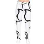 Black And White Swirl Background Women Velvet Drawstring Pants