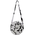 Black And White Swirl Background Crossbody Circle Bag