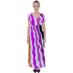Warp Liquid Multicolor Kids High Waist Short Sleeve Maxi Dress