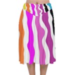 Warp Liquid Multicolor Kids Velvet Flared Midi Skirt
