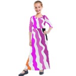 Warp Liquid Multicolor Kids Kids  Quarter Sleeve Maxi Dress
