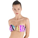 Warp Liquid Multicolor Kids Twist Bandeau Bikini Top