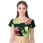 Elements Scribbles Wiggly Line Short Sleeve Crop Top