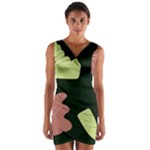 Elements Scribbles Wiggly Line Wrap Front Bodycon Dress
