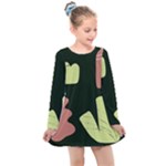 Elements Scribbles Wiggly Line Kids  Long Sleeve Dress