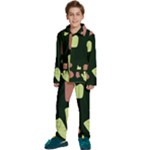 Elements Scribbles Wiggly Line Kids  Long Sleeve Velvet Pajamas Set