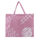 Elements Scribble Wiggly Lines Zipper Large Tote Bag