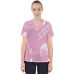 Elements Scribble Wiggly Lines Women s V-Neck Scrub Top