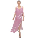 Elements Scribble Wiggly Lines Maxi Chiffon Cover Up Dress