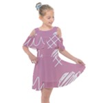 Elements Scribble Wiggly Lines Kids  Shoulder Cutout Chiffon Dress