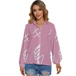 Elements Scribble Wiggly Lines Women s Long Sleeve Button Up Shirt