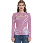 Elements Scribble Wiggly Lines Women s Cut Out Long Sleeve T-Shirt