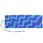 Purple Mint Turquoise Background Roll Up Canvas Pencil Holder (M)