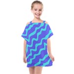 Purple Mint Turquoise Background Kids  One Piece Chiffon Dress