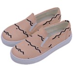Lines Dots Pattern Abstract Kids  Canvas Slip Ons