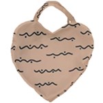 Lines Dots Pattern Abstract Giant Heart Shaped Tote