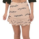 Lines Dots Pattern Abstract Fishtail Mini Chiffon Skirt