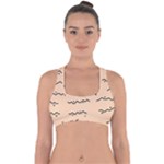 Lines Dots Pattern Abstract Cross Back Hipster Bikini Top 