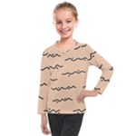 Lines Dots Pattern Abstract Kids  Long Mesh T-Shirt