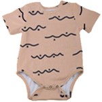 Lines Dots Pattern Abstract Baby Short Sleeve Bodysuit