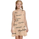 Lines Dots Pattern Abstract Kids  Sleeveless Tiered Mini Dress