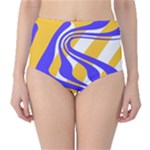 Print Pattern Warp Lines Classic High-Waist Bikini Bottoms