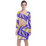 Print Pattern Warp Lines Top and Skirt Sets