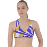 Print Pattern Warp Lines Criss Cross Racerback Sports Bra