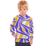 Print Pattern Warp Lines Kids  Hooded Pullover