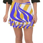 Print Pattern Warp Lines Fishtail Mini Chiffon Skirt