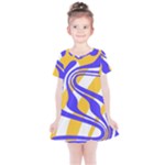 Print Pattern Warp Lines Kids  Simple Cotton Dress
