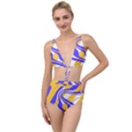 Print Pattern Warp Lines Tied Up Two Piece Swimsuit