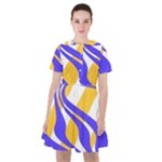 Print Pattern Warp Lines Sailor Dress