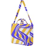 Print Pattern Warp Lines Square Shoulder Tote Bag