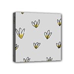 Pattern Leaves Daisies Print Mini Canvas 4  x 4  (Stretched)