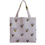 Pattern Leaves Daisies Print Zipper Grocery Tote Bag