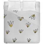 Pattern Leaves Daisies Print Duvet Cover Double Side (California King Size)