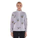 Pattern Leaves Daisies Print Women s Bomber Jacket