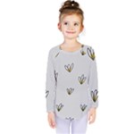 Pattern Leaves Daisies Print Kids  Long Sleeve T-Shirt