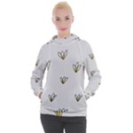 Pattern Leaves Daisies Print Women s Hooded Pullover