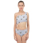 Pattern Leaves Daisies Print Spliced Up Two Piece Swimsuit