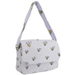 Pattern Leaves Daisies Print Courier Bag